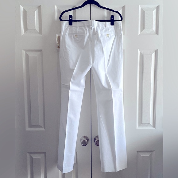 MICHAEL KORS COTTON STRETCH GRAMERCY FIT FLARE LEG PANTS PREPPY White 12 - Picture 2 of 4